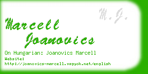 marcell joanovics business card